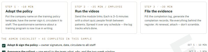 Sample admin rollout overview page